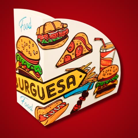 Porta Hamburguesa full color de TodoCajas JEMD